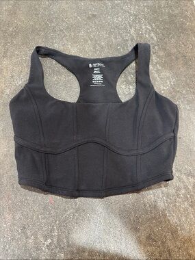 Buffbunny Racerback Crop Sports Bra with Corset Seaming